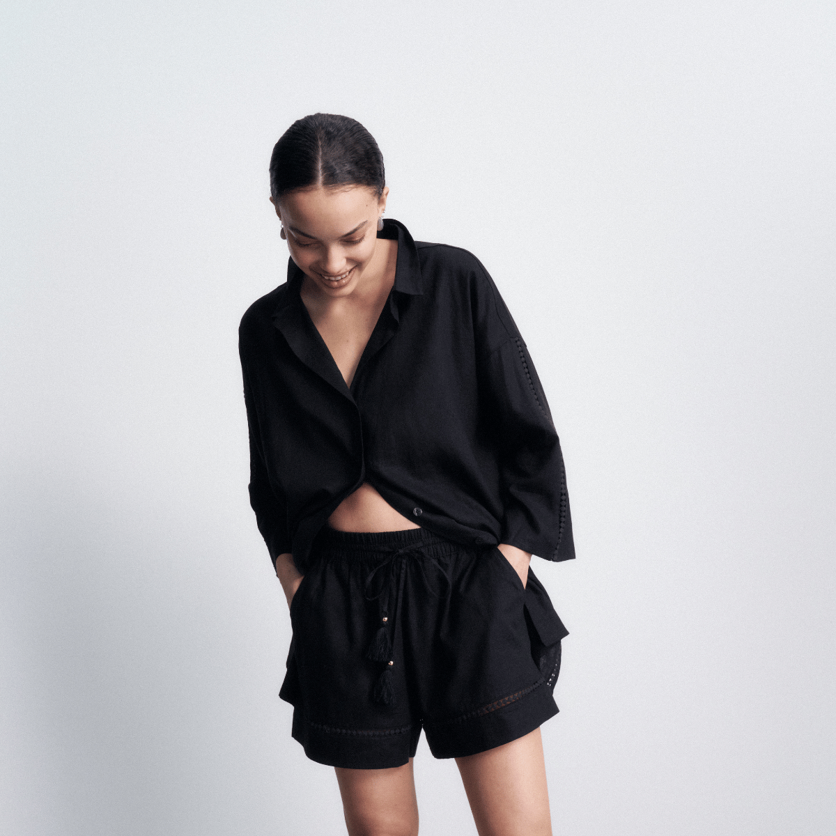 Triumph Summer Wear skjorte, sort - 10227228 - 0004 - Black