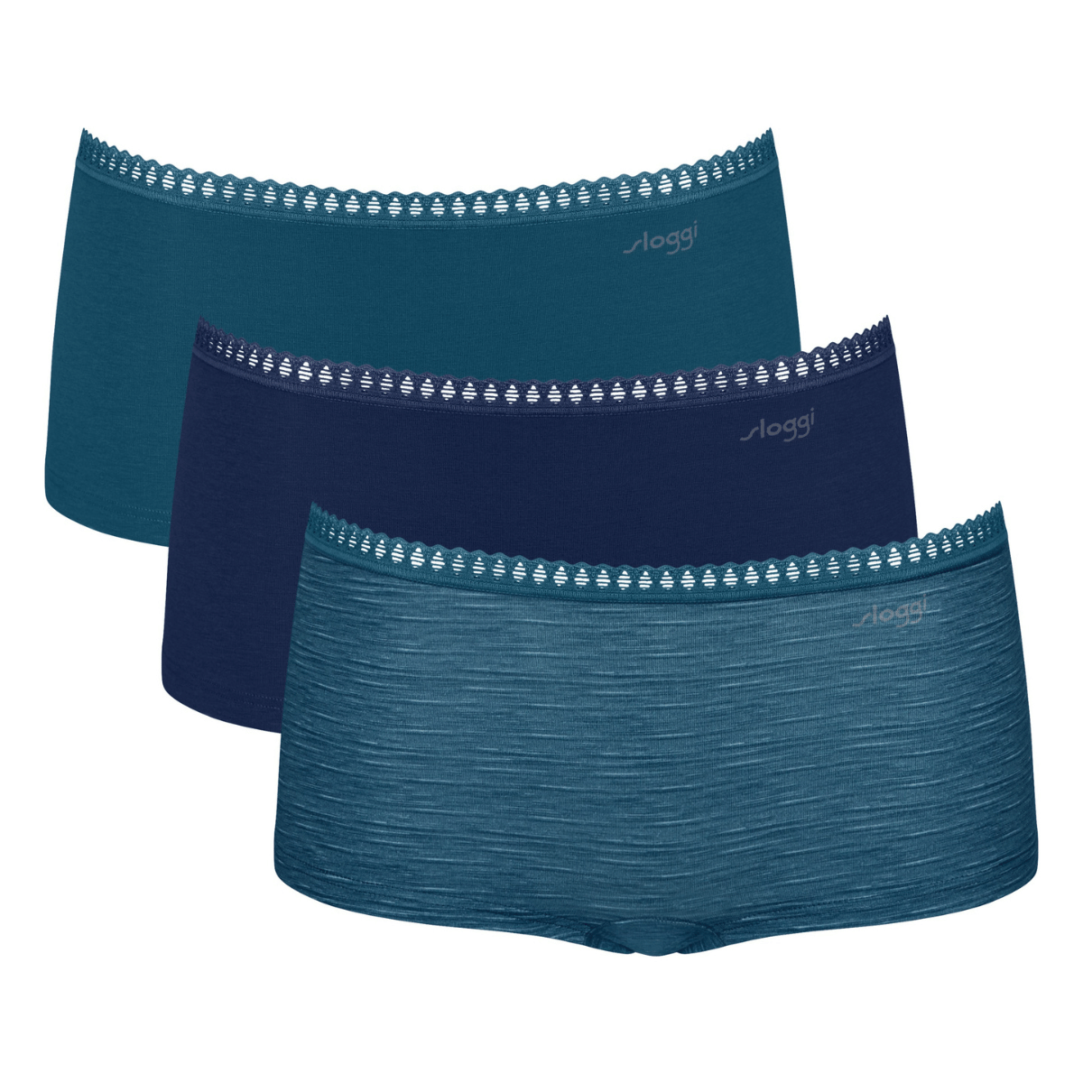 Sloggi Go Crush 3-pak shorts, multi - 10219652 - M024 - Turquoise