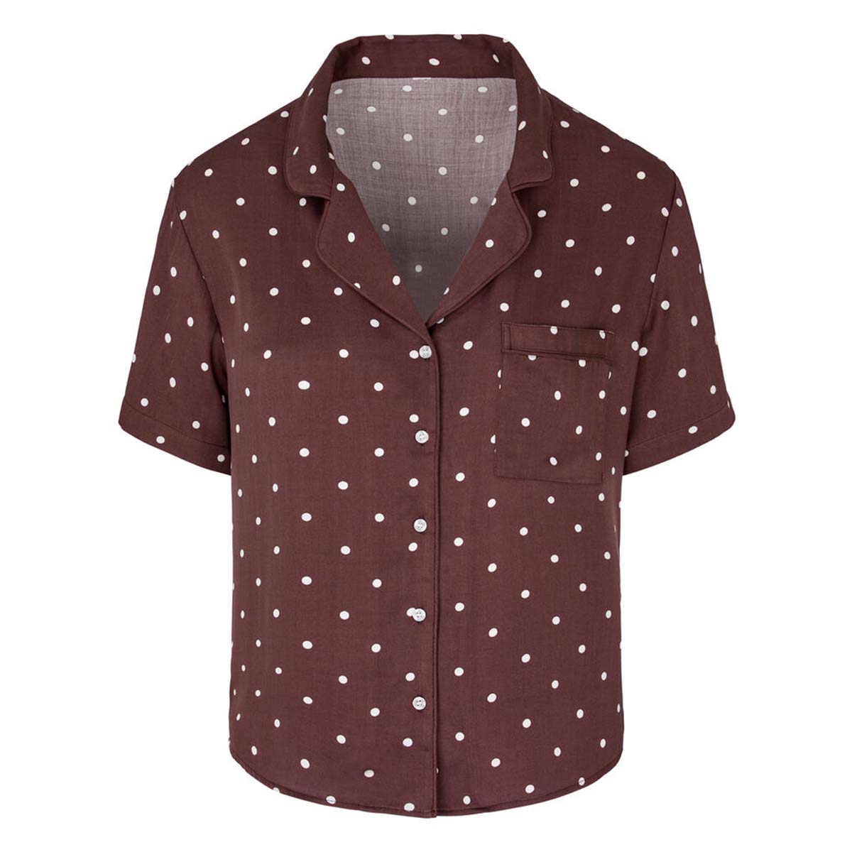 Hunkemöller natskjorte, brun - 306180 - Deep Mahogany - Deep Mahogany