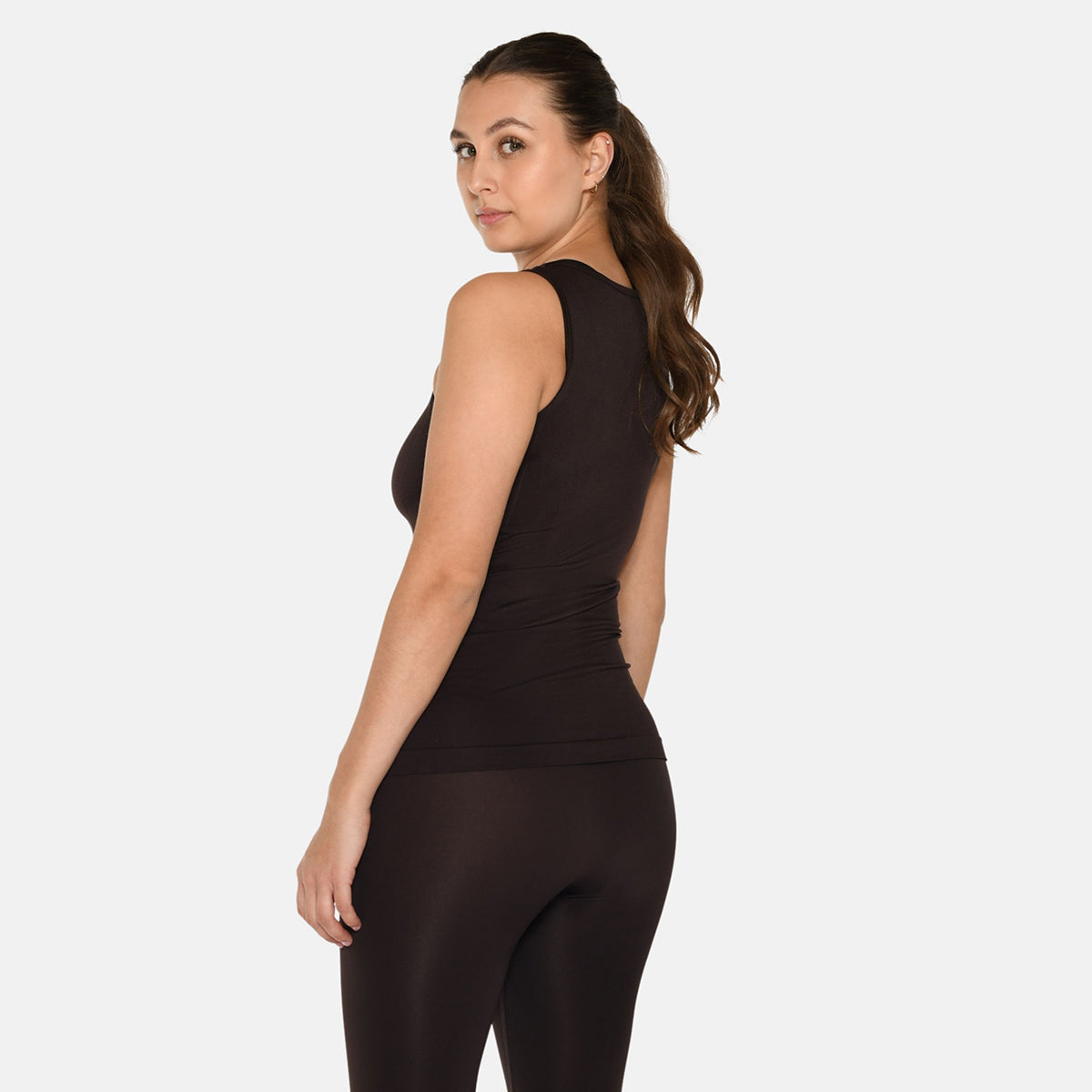 Zebdia Women Seamless tank - Black Coffee - 35015-8003