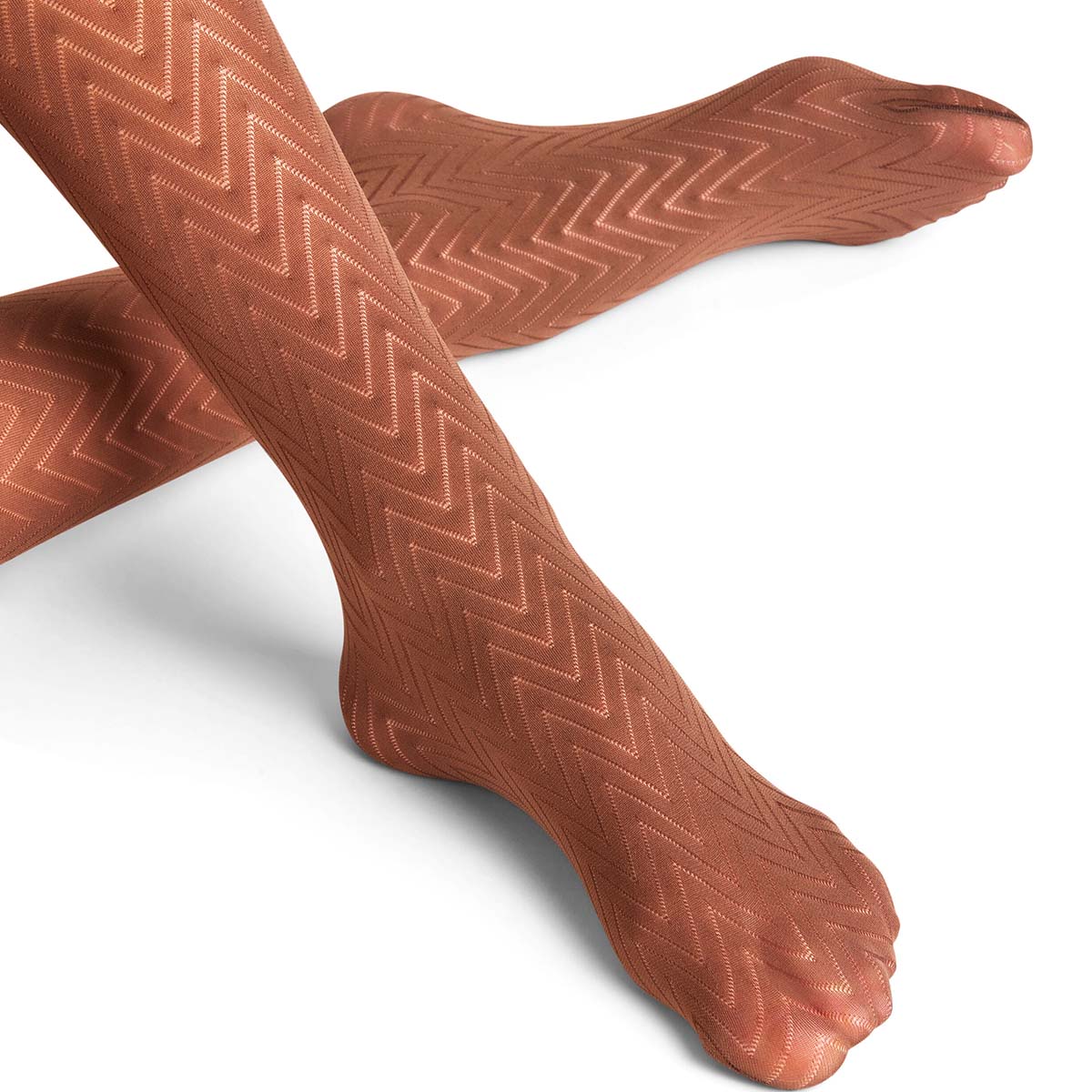 Falke Chevron strømpebukser, brun - 42351 - 5080 - Chocolate
