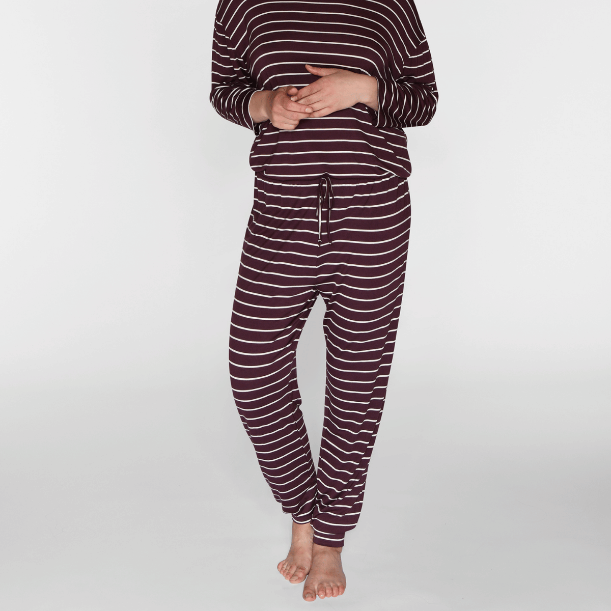 CCDK Johanne natbukser, lilla - 60130 - 3046 - Fudge Stripe
