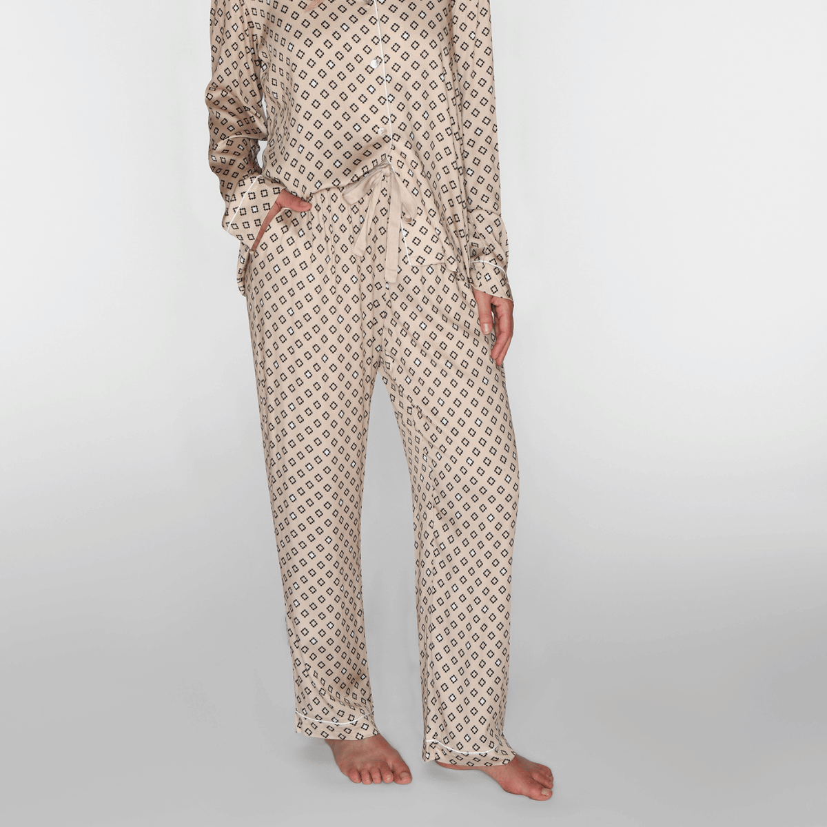 CCDK Janet natbukser, beige - 60791 - 1036 - Cement AOP.