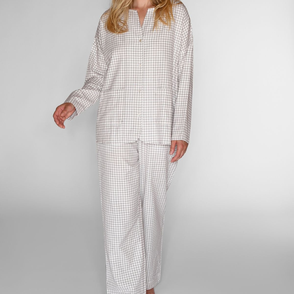 CCDK Marion pyjamas, hvid - 61487 - 1034 - Whisper White Check