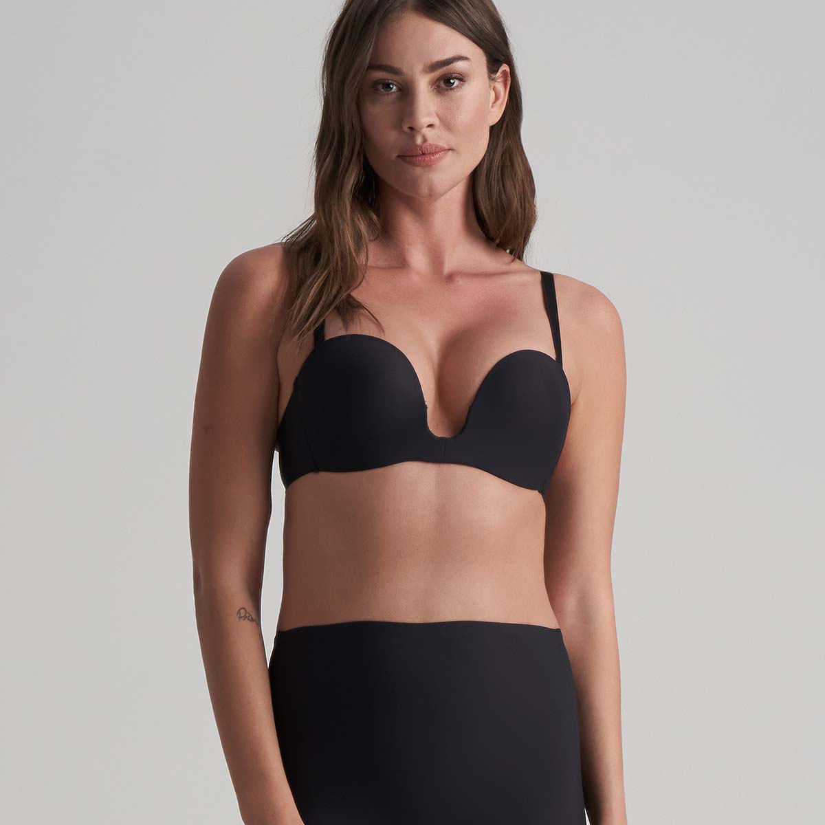 Bye Bra Deep stropløs plunge-BH, sort - LBDPSB - Black - Black