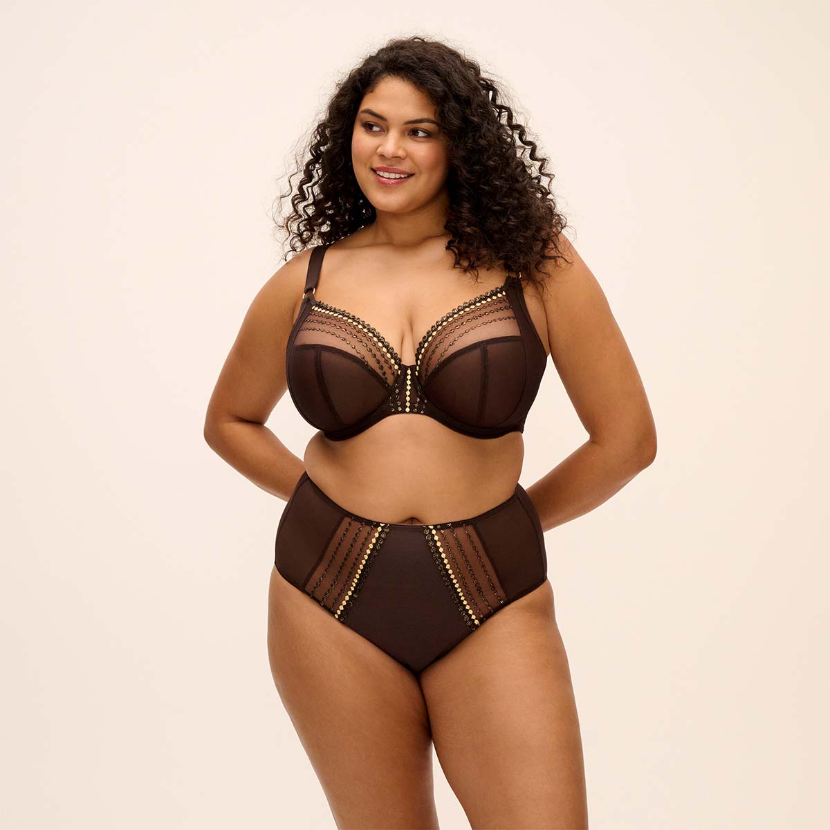Elomi Matilda plunge BH, brun - EL8900 - GOR - Gold Rush