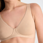 Sloggi Basic+ BH uden bøjle, beige - 10222327 - 0026 - Skin
