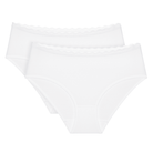 Triumph Feel Of Cotton 2-Pack midi trusse, hvid - 10225011 - 0003 - White