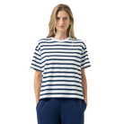Mey Breezy Stripes t-shirt, hvid - 1210124 - 1768 - Blue Zodiac
