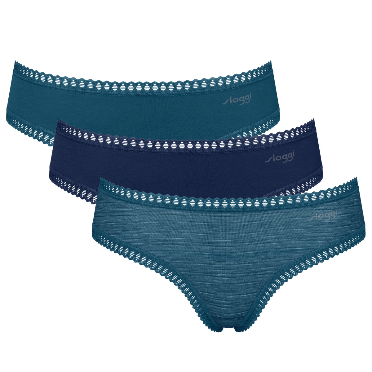 Sloggi Go Crush 3-pak hipster trusse, multi - 10219671 - M024 - Turquoise