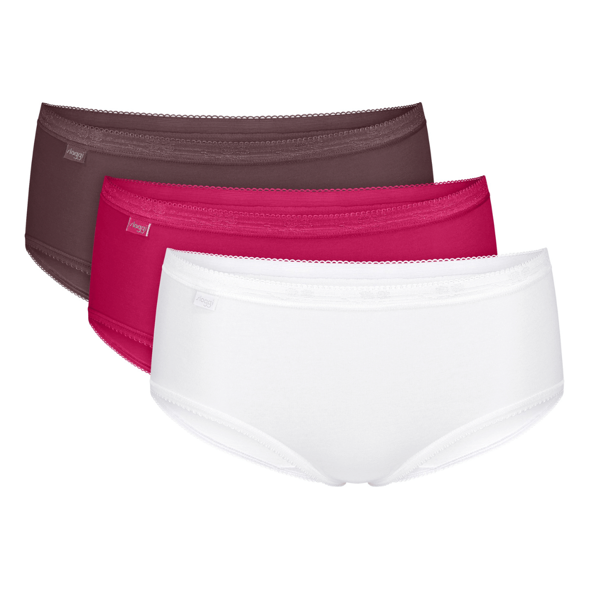 Sloggi Basic 3-pak midi trusse, multi - 10107163 - 0035 - Red Combination