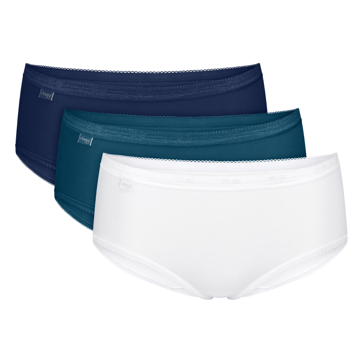 Sloggi Basic 3-pak midi trusse, multi - 10107163 - 0032 - Blue Combination