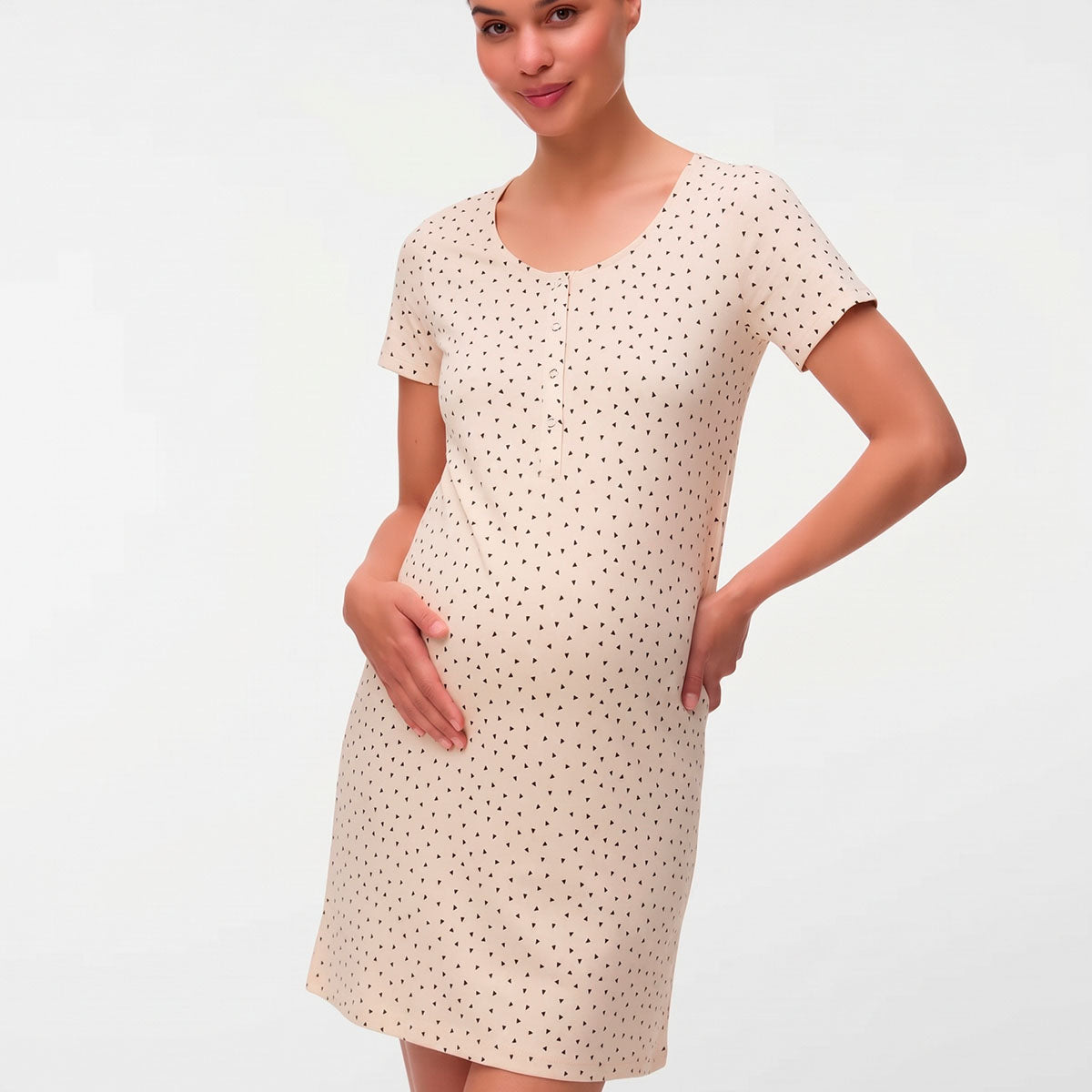 Mamalicious MLmira graviditetsnatkjole, beige - 20016185 - Birch/small - Birch/small