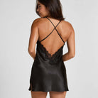 Hunkemöller Satin natkjole, sort - 205139 - Black - Black
