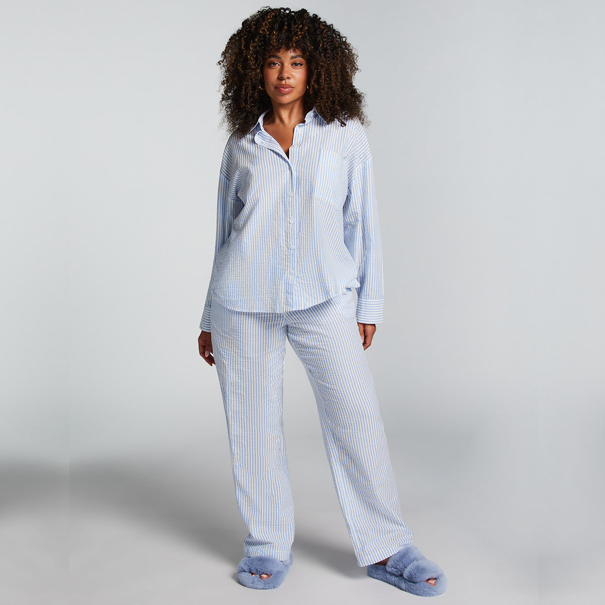 Hunkemöller Seersucker - Soft Chambray - 206511-Soft Chambray