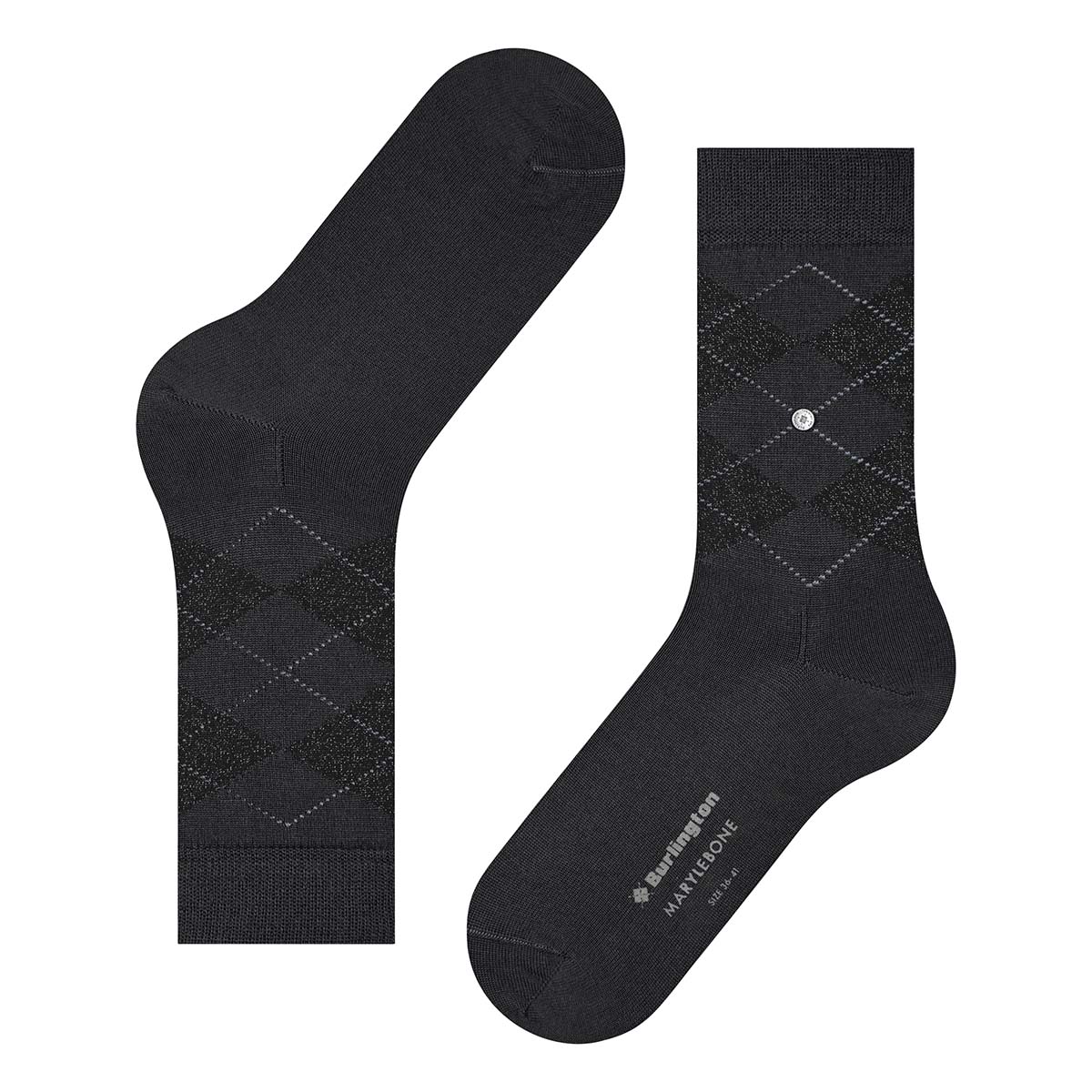 Burlington Marylebone Glitter ankelstrømper, sort - 22182 - 3004 - Black
