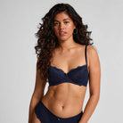 Hunkemöller Marine BH med vattering, blå - 303400 - Peacoat - Peacoat