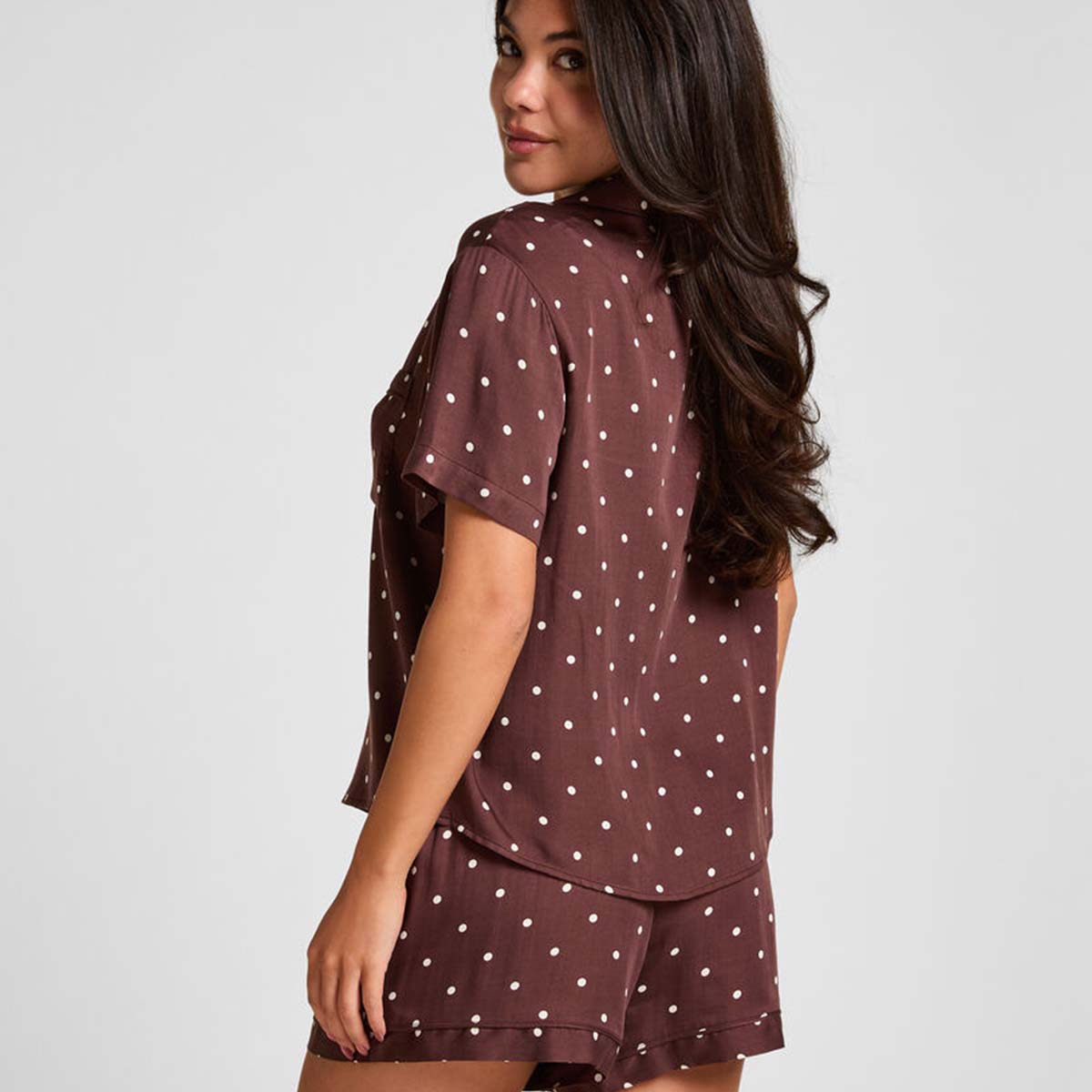 Hunkemöller natskjorte, brun - 306180 - Deep Mahogany - Deep Mahogany