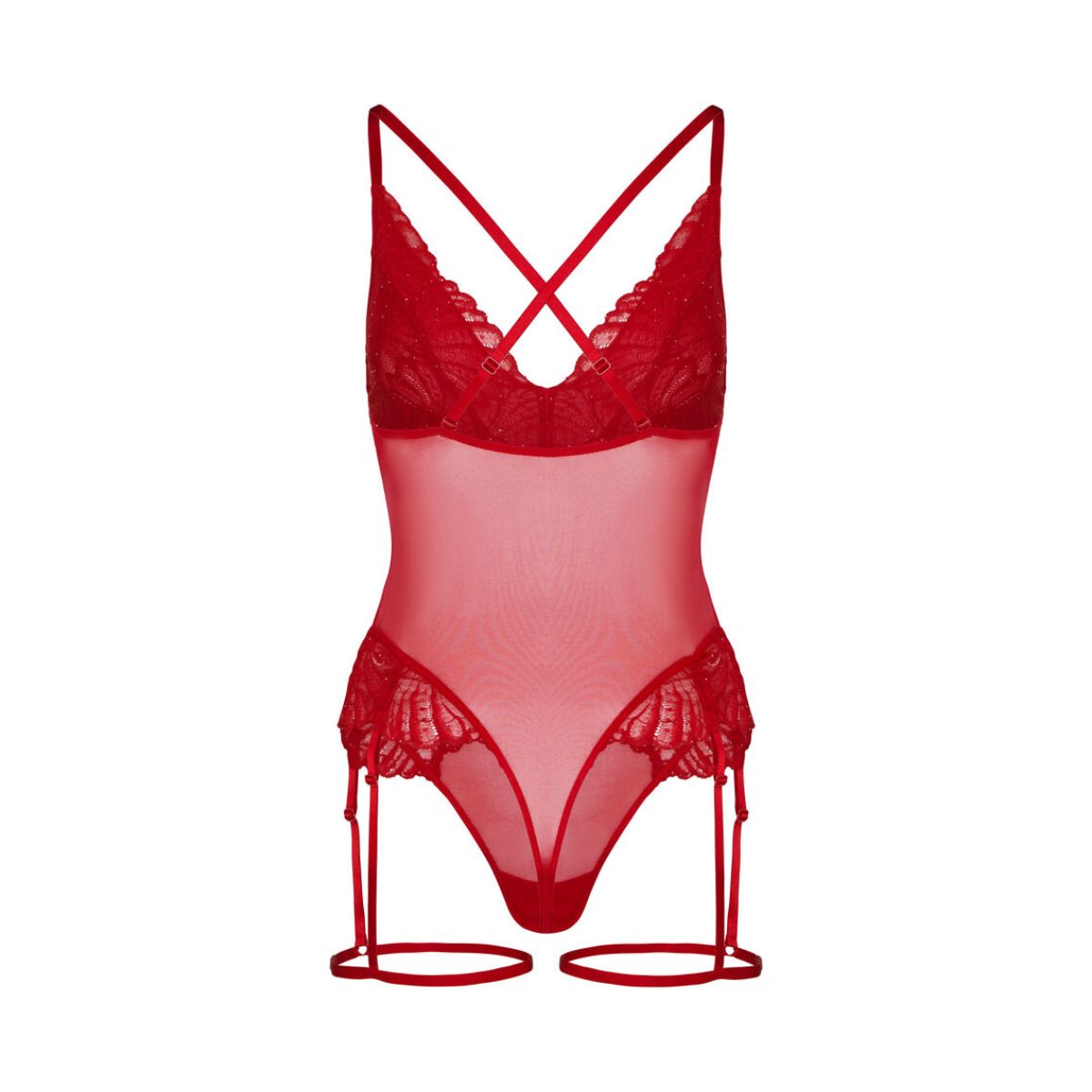 Hunkemöller Erica bodystocking, rød - 306693 - Chili Pepper - Chili Pepper