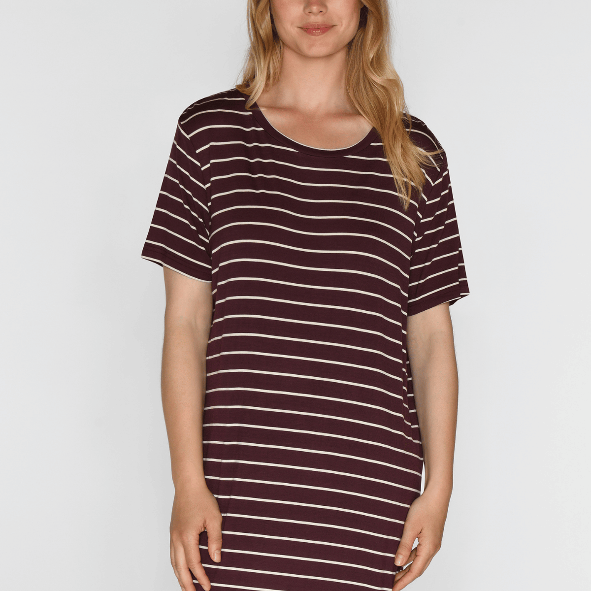 CCDK Nicole natkjole, lilla - 60210 - 3046 - Fudge Stripe