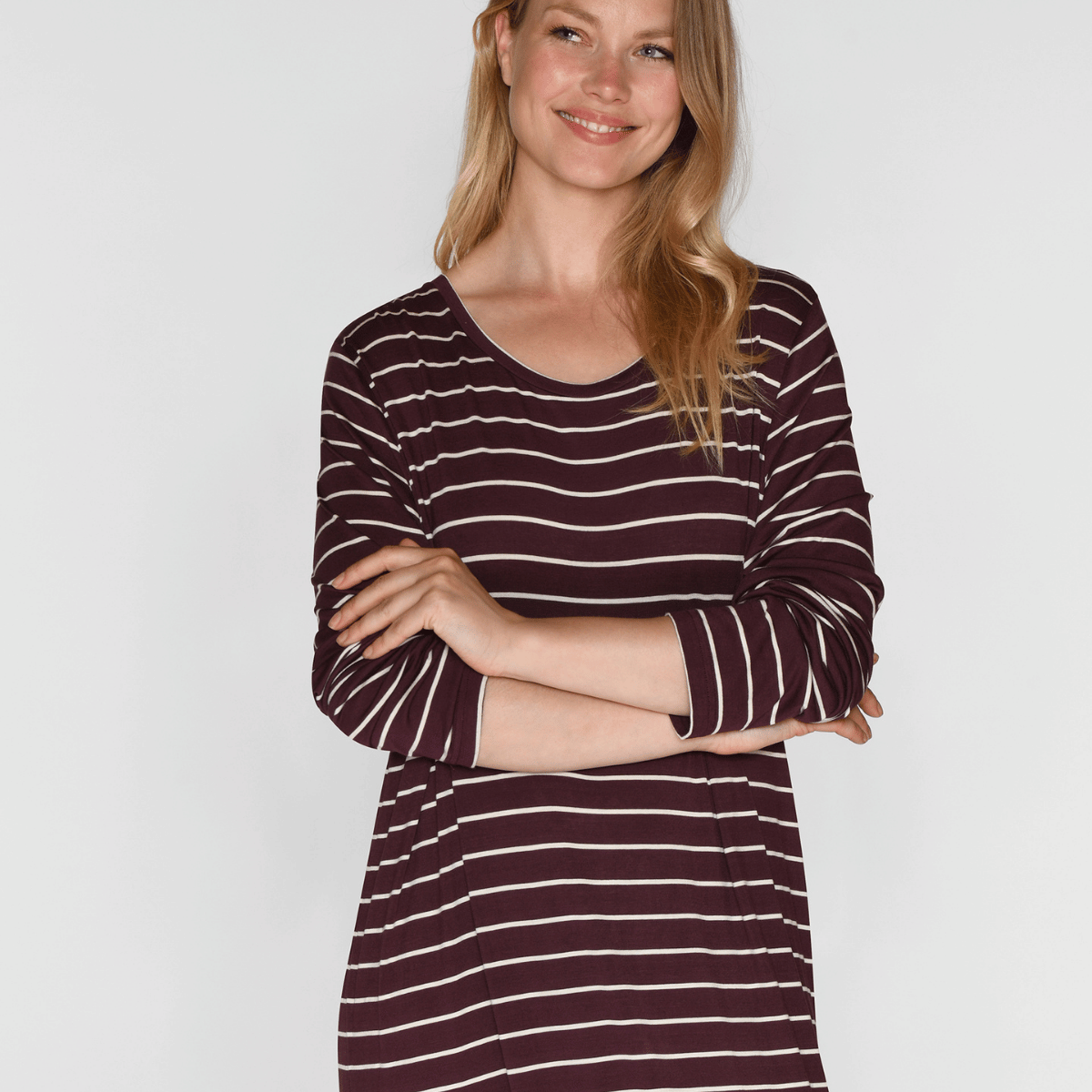 CCDK Nicole natkjole, lilla - 60212 - 3046 - Fudge Stripe