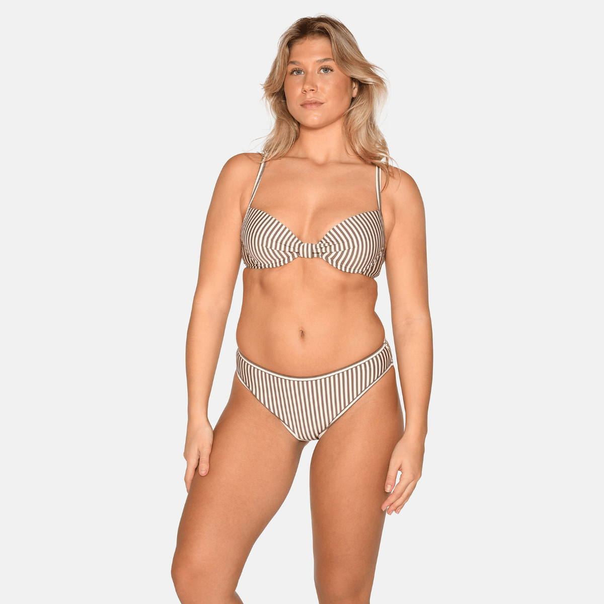 CCDK Demi bikini top med bøjle, beige - 65182 - 8032 - Chocolate Chip Stripe