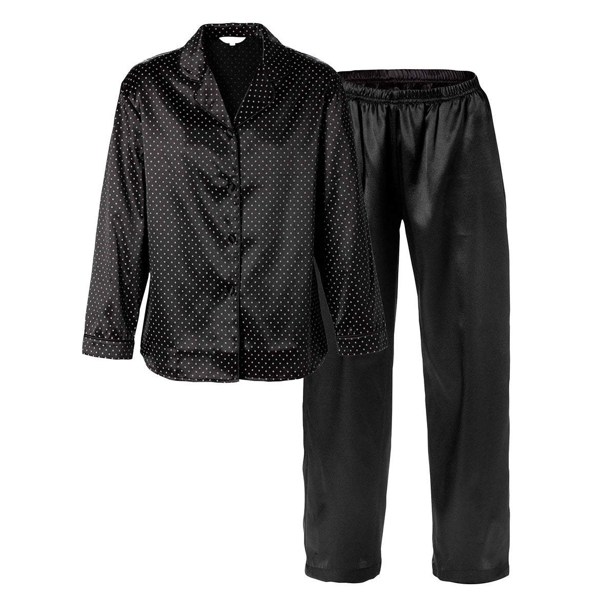 Lady Avenue Satin pyjamas, sort - 66750 - 1200 - Black/taupe