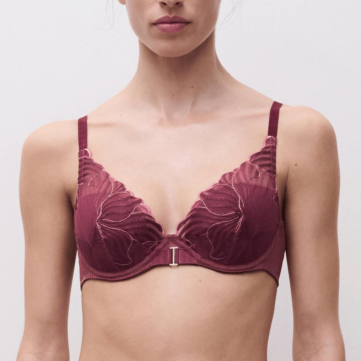 Chantelle Legend plunge BH, rød - C15YNA - B02 - Sienna/Guava