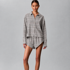 Calvin Klein Flannel Sleep natskjorte, grå - LV00QS7707 - 4IW - Sophie Plaid + Jasper Heather
