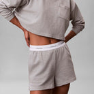 Calvin Klein Logo shorts, grå - LV00QS7517 - P7A - Grey Heather