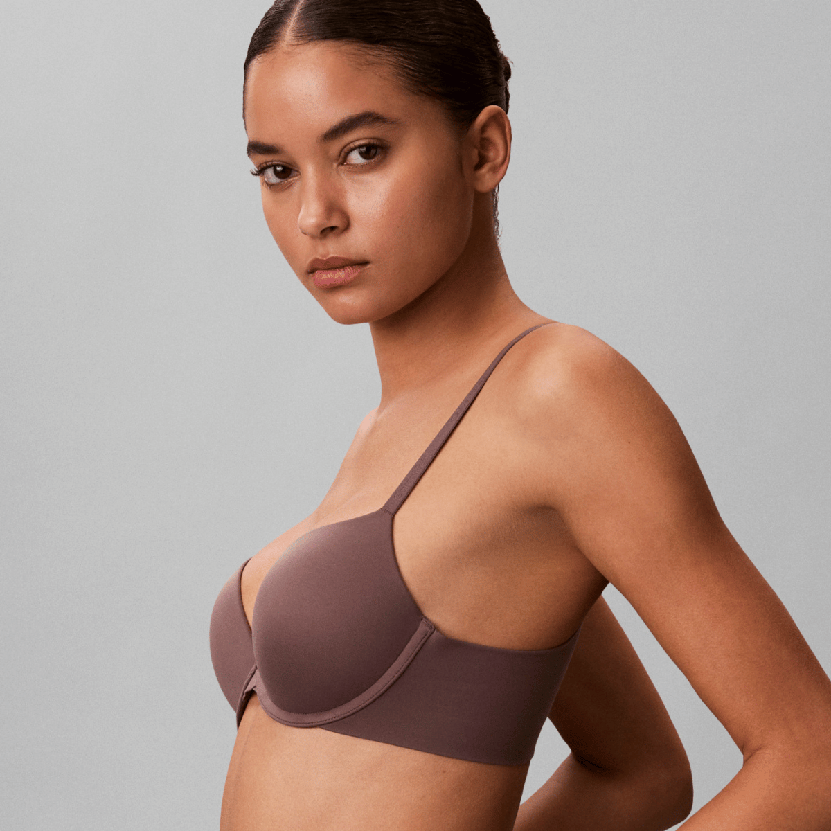 Calvin Klein Perfectly Fit push-up BH, lilla - LV00QF7315 - PJS - Botanical Brown