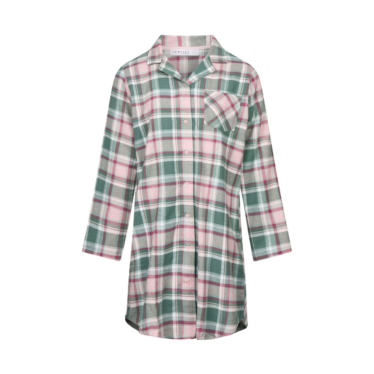 Femilet Heat natskjorte, grøn - FN3840 - F09 - Blue Surf Checks