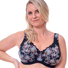 Plaisir Beate Blossom BH med bøjle, sort - 619435 - 38 - Blossom